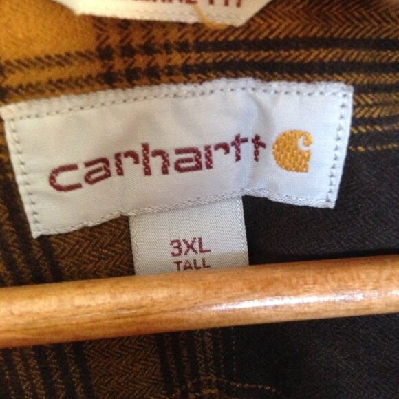 Carhartt Shirt Long Sleeve Original Fit Brown 3XL Tall - Picture 2 of 6